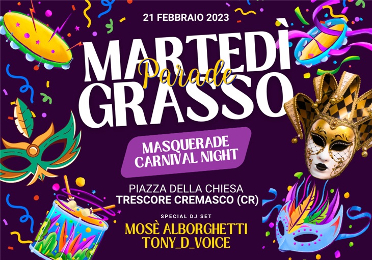 Martedì Grasso Parade, musica e animazione al Carnevale di Trescore Cremasco
